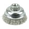 Weiler 3-1/2" Crimped  Cup Brush, .014" Stainless Steel Fill, 5/8"-11 UNC Nut 13188 - alternate 1